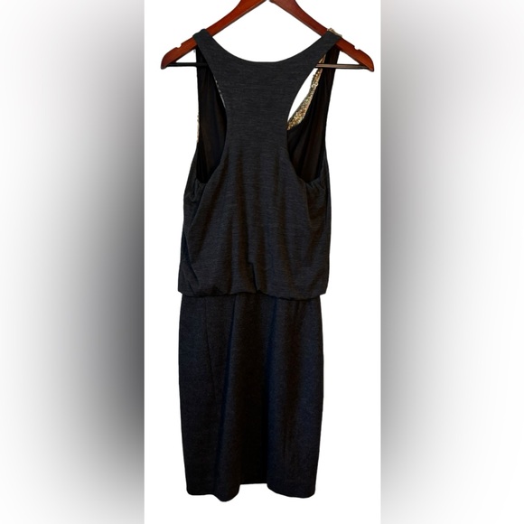 Tory Burch Gray Wool Knee Length Gold Sequin Sheath Cowl Neck Dress Size XS - Picture 9 of 13